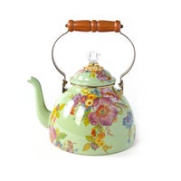 Green Flower Market 3 Quart Tea Kettle