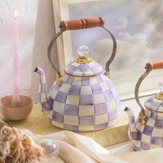 Violet Check 3 Quart Tea Kettle image number 4