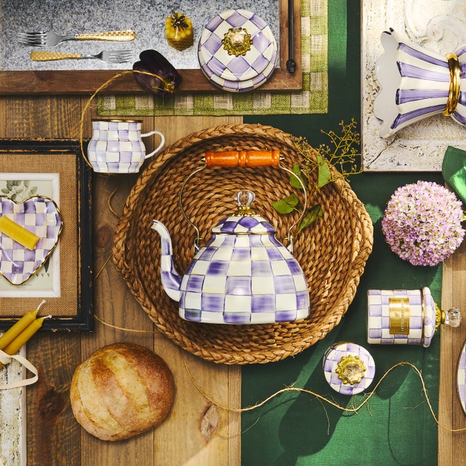Violet Check 3 Quart Tea Kettle image number 5