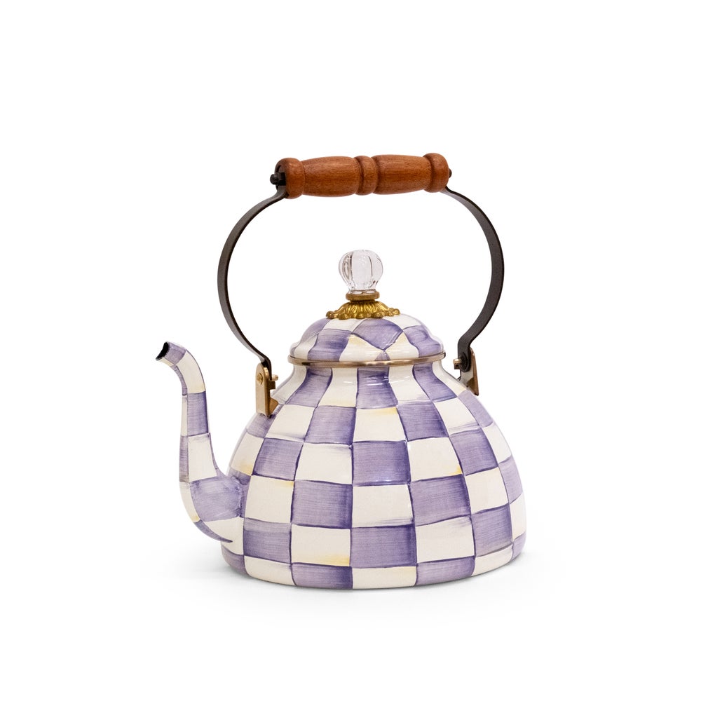 Violet Check 3 Quart Tea Kettle mackenzie-childs Panama imagen 1