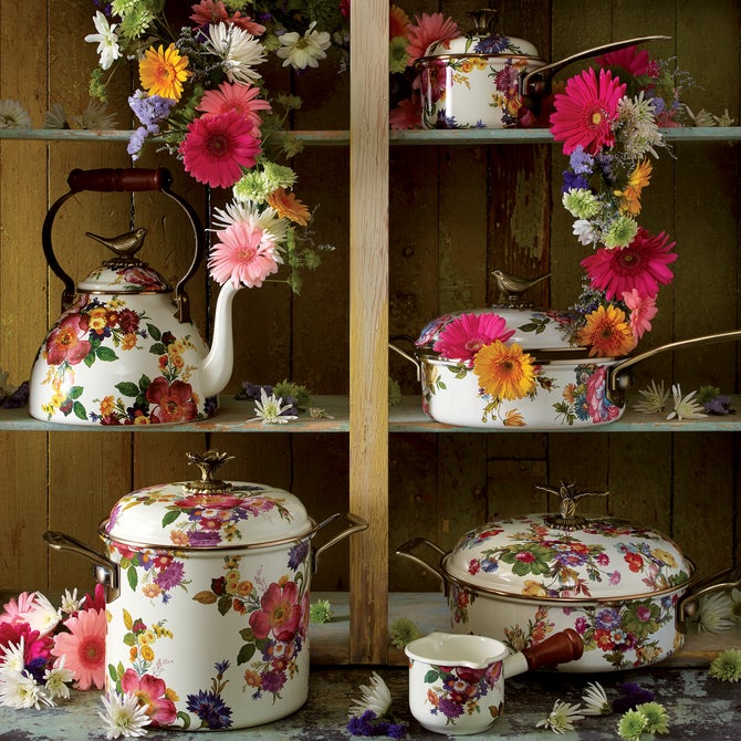 White Flower Market 3 Quart Tea Kettle with Bird image number 3