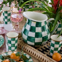 Emerald Check Pitcher