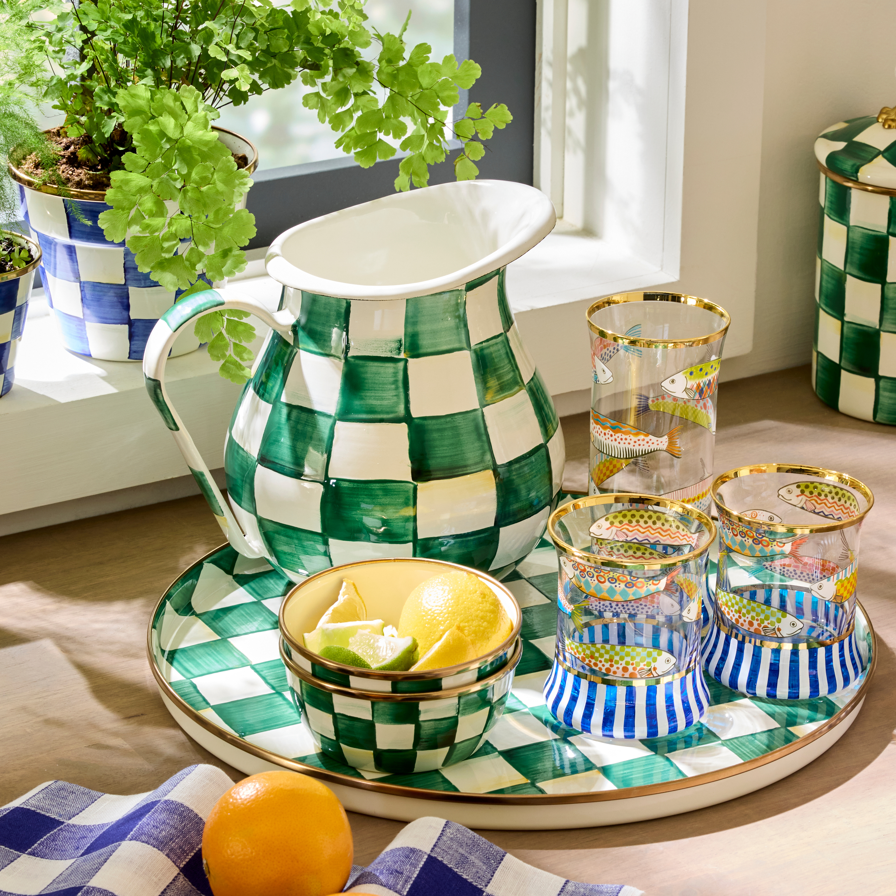 Emerald Check Pitcher - Thumbnail 5