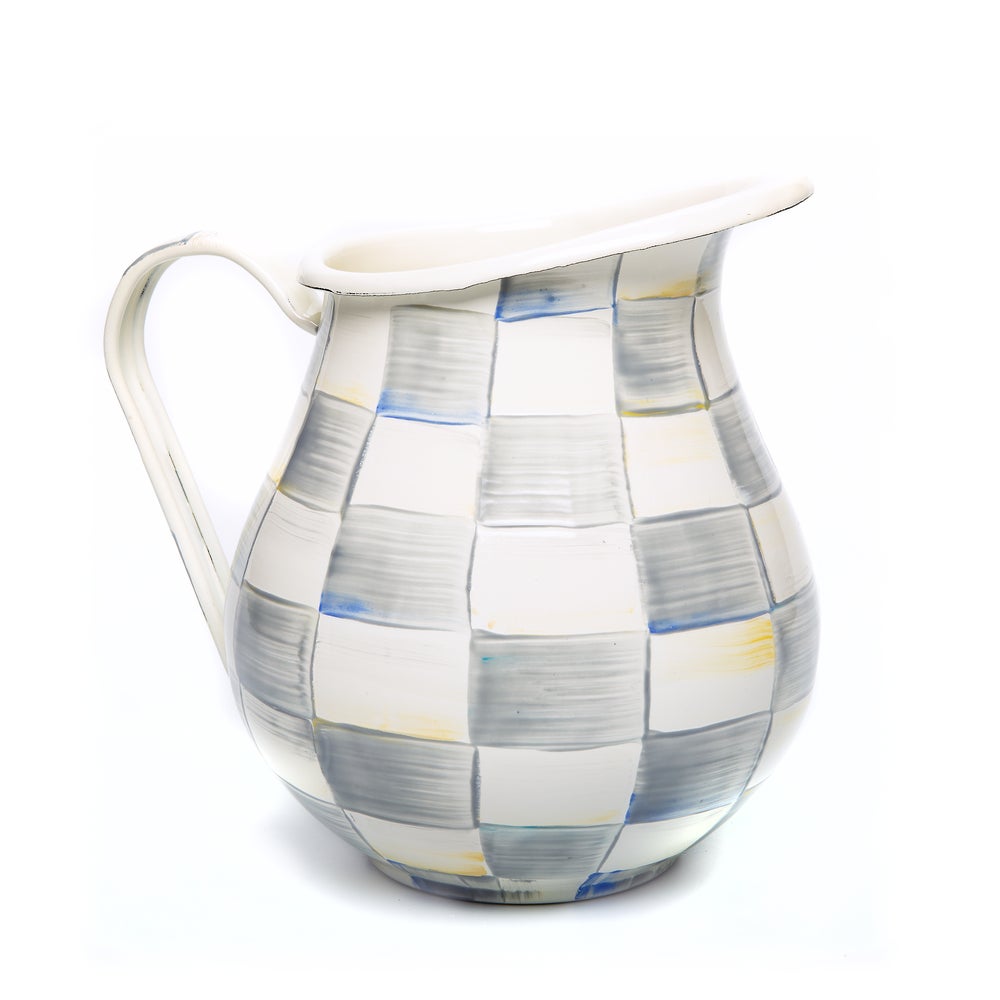 Enamel Round Pitcher - Sterling Check mackenzie-childs Panama imagen 1