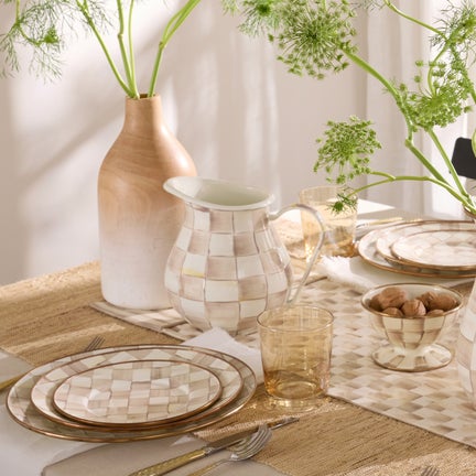 Mocha Check Pitcher