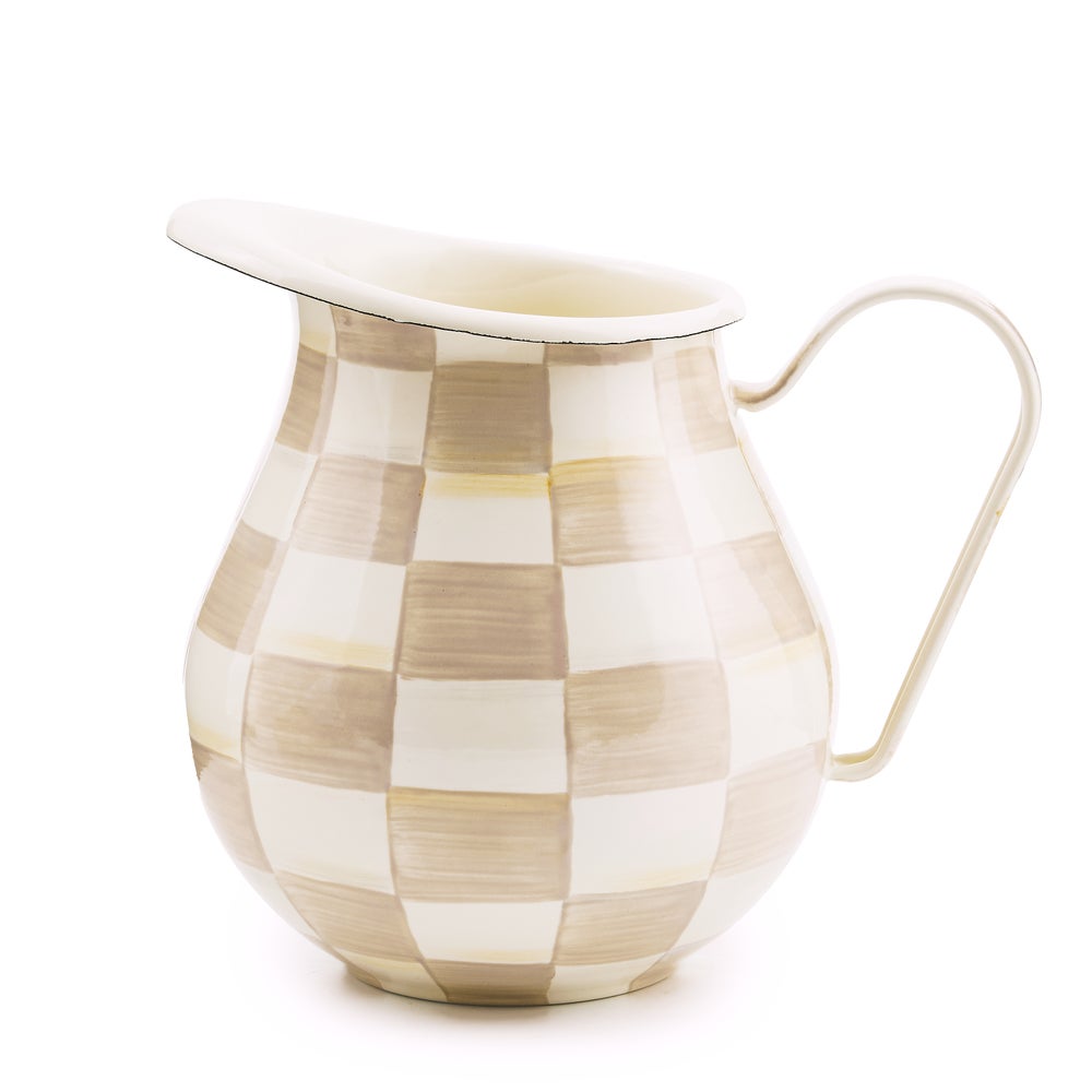 Enamel Round Pitcher - Mocha Check mackenzie-childs Panama imagen 1