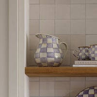 Violet Check Pitcher