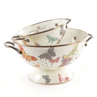 Butterfly Garden Large Colander - White