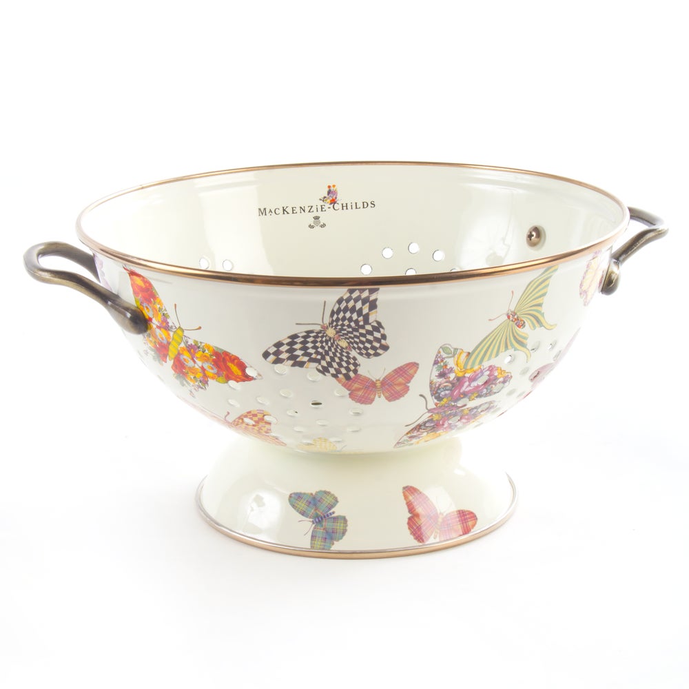 Butterfly Garden Large Colander - White mackenzie-childs Panama imagen 1