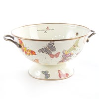 Butterfly Garden Large Colander - White