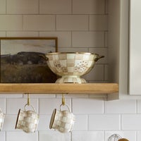 Mocha Check Large Colander