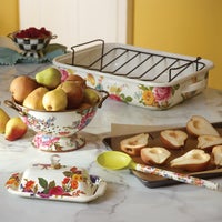 White Flower Market Large Colander