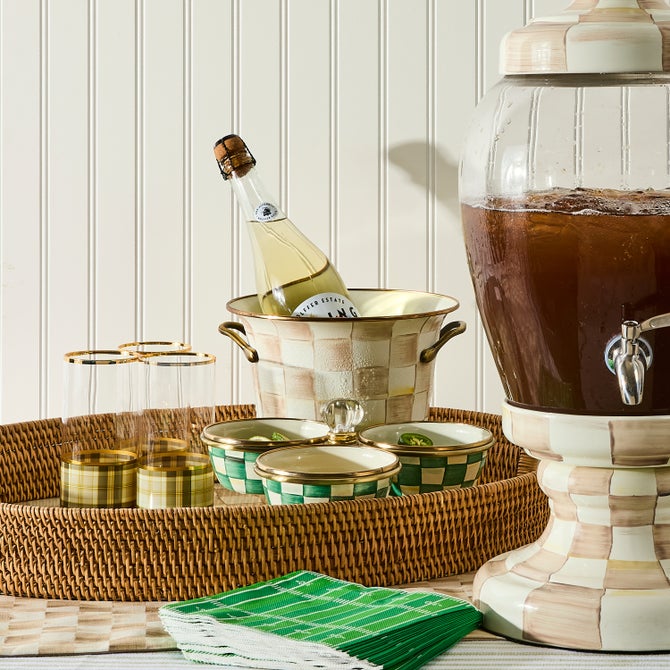 Mocha Check Wine Cooler image number 2