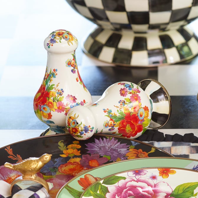 White Flower Market Large Salt & Pepper Shakers image number 5