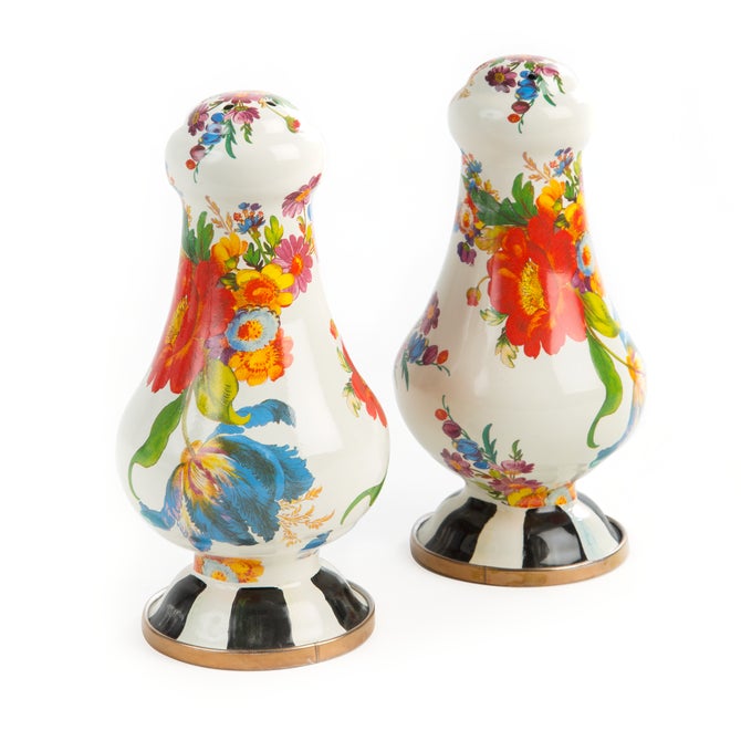 White Flower Market Large Salt & Pepper Shakers image number 0