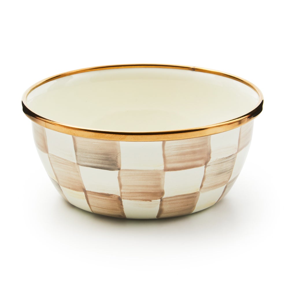 Enamelware Pinch Bowl - Mocha Check mackenzie-childs Panama imagen 1