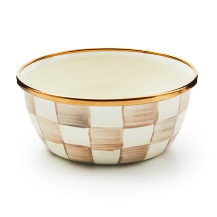 Mocha Check Pinch Bowl