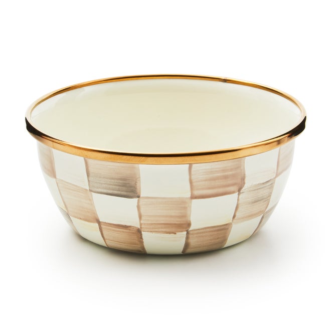 Mocha Check Pinch Bowl image number 0