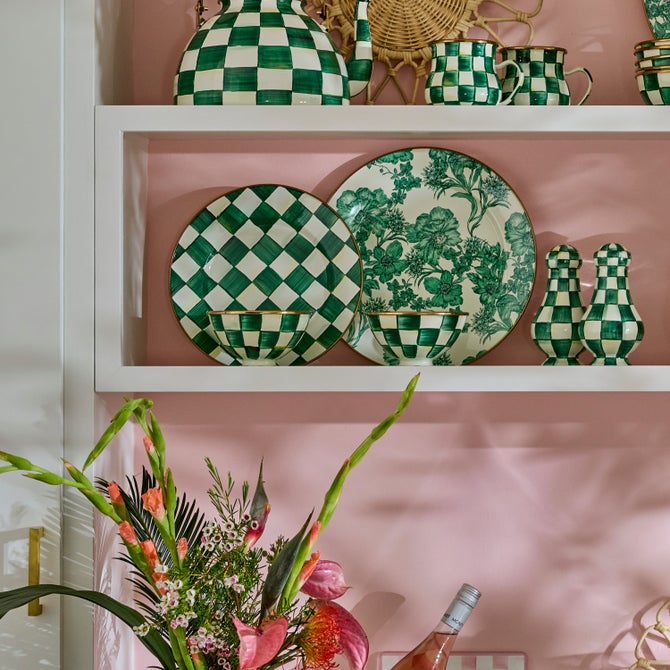 Emerald Check Ice Cream Dish image number 3