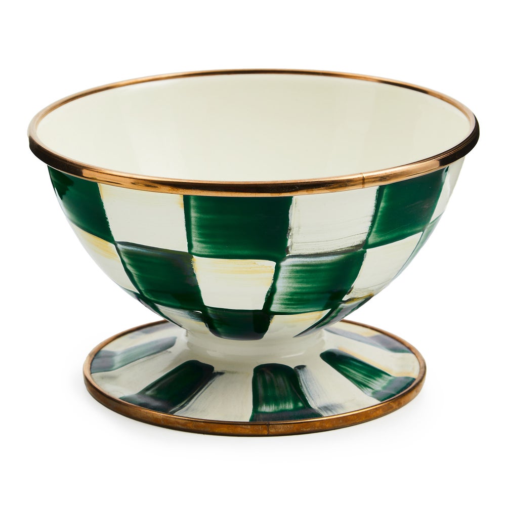 Enamel Check Ice Cream Dish - Emerald Check, Single mackenzie-childs Panama imagen 1