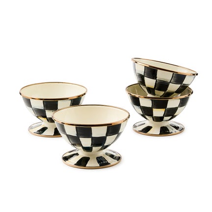 Courtly Check Ice Cream Dishes, Set of 4