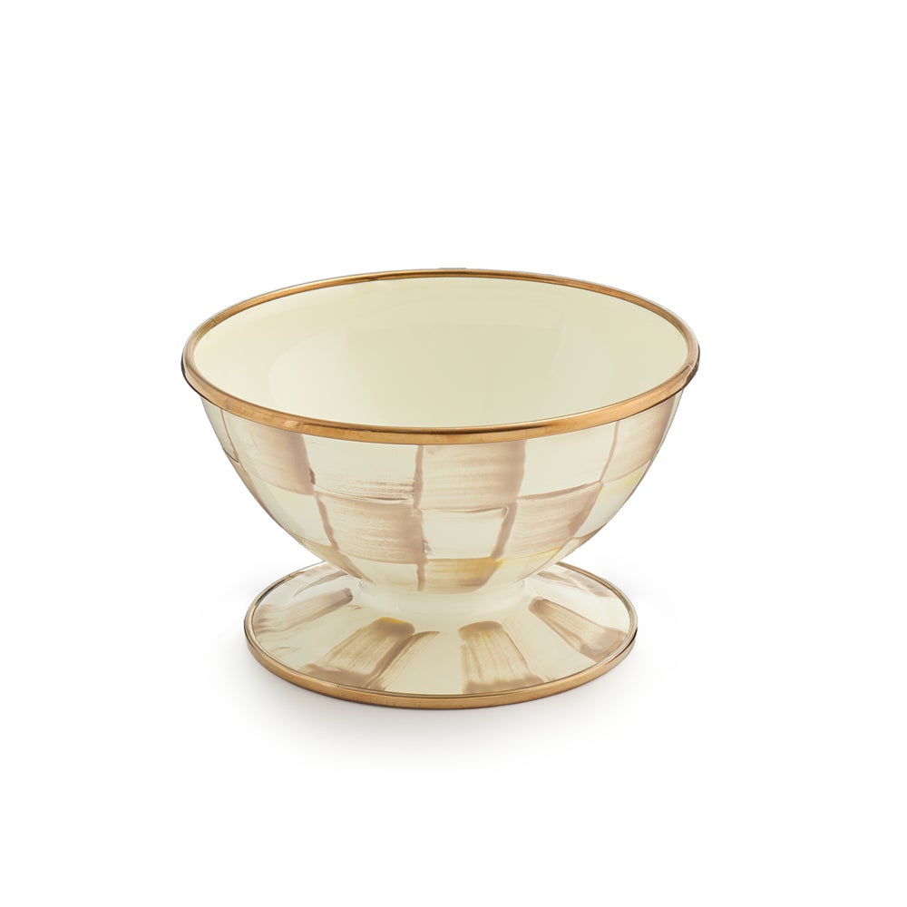 Enamel Check Ice Cream Dish - Mocha Check, Single mackenzie-childs Panama imagen 1