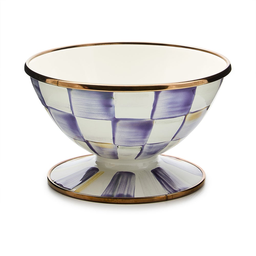Emerald Check Ice Cream Dish - Violet Check mackenzie-childs Panama imagen 1