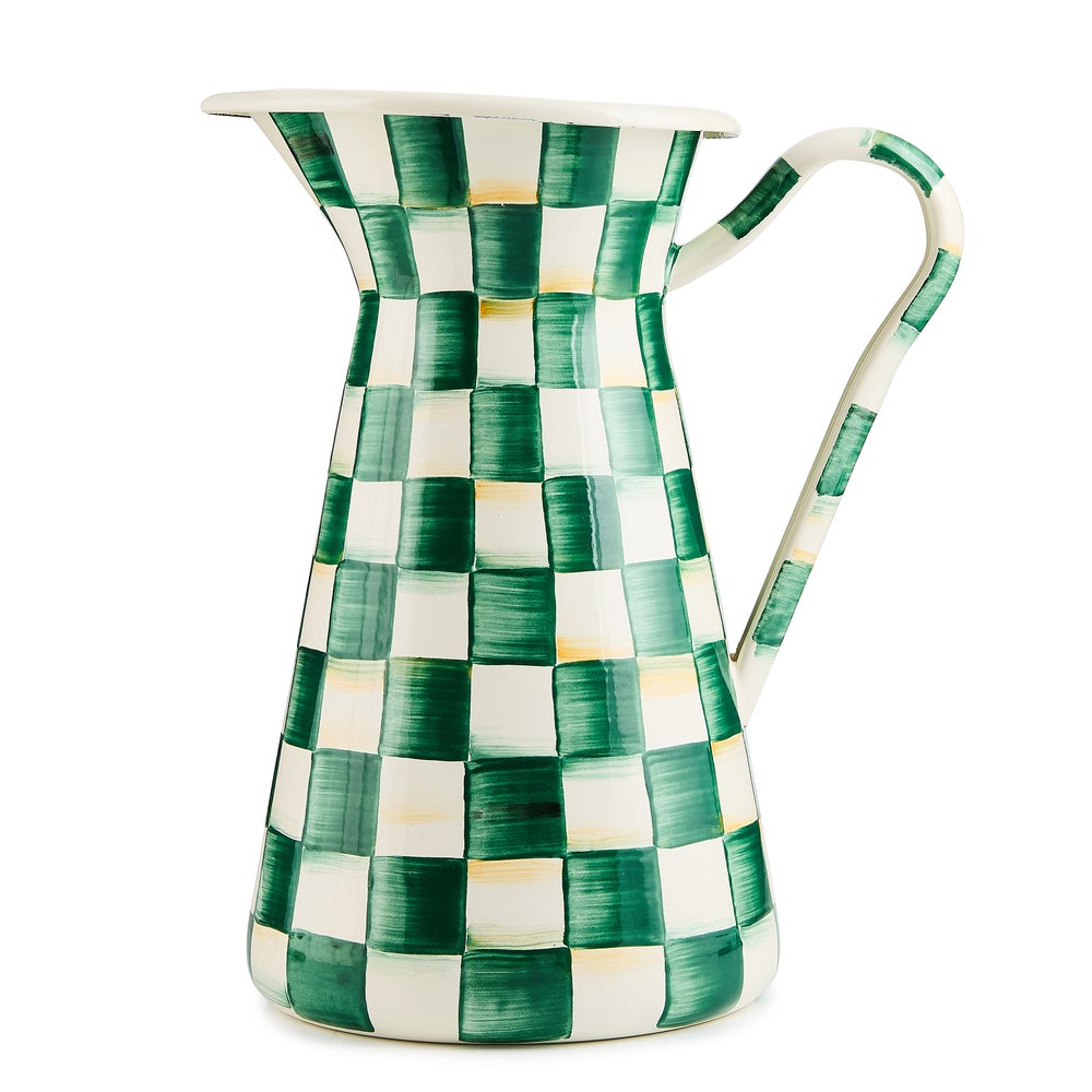Emerald Check Large Practical Pitcher mackenzie-childs Panama imagen 1