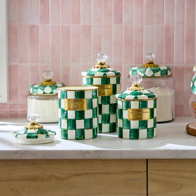 Emerald Check Kitchen Canisters image number 9