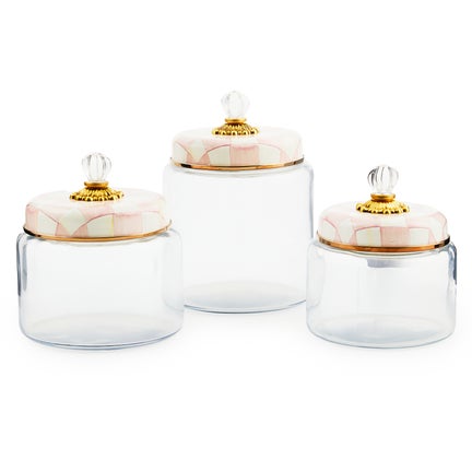 Rosy Check Kitchen Canister, Small