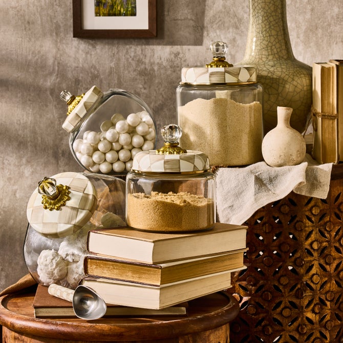 Mocha Check Kitchen Canisters image number 8