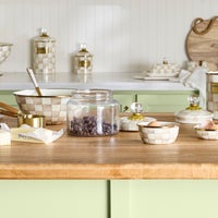 Mocha Check Kitchen Canisters