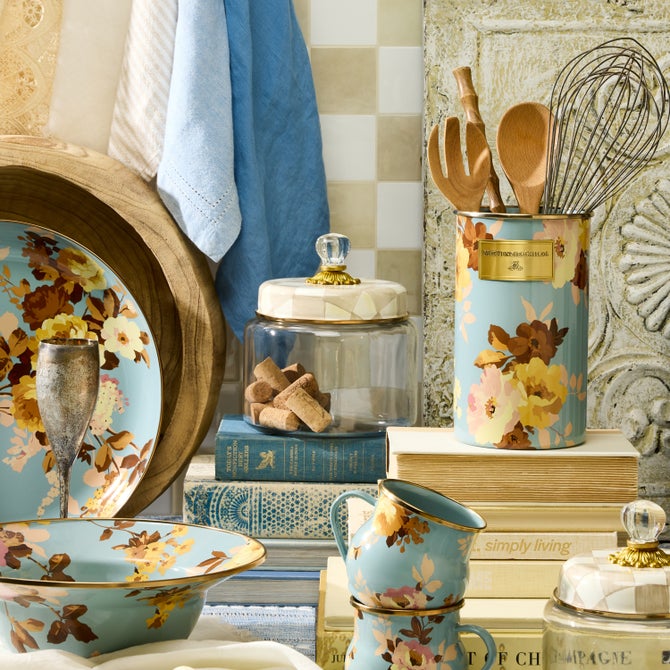 Mocha Check Small Kitchen Canister image number 6