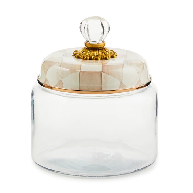 Mocha Check Kitchen Canisters
