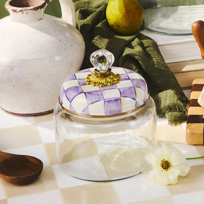 Violet Check Kitchen Canisters image number 3