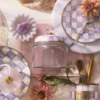 Violet Check Kitchen Canisters