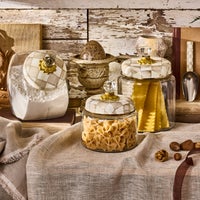 Mocha Check Kitchen Canisters