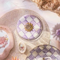 Violet Check Kitchen Canisters