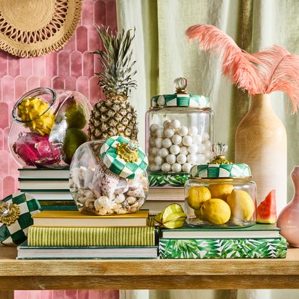 Emerald Check Large Kitchen Canister