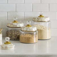 Mocha Check Kitchen Canisters