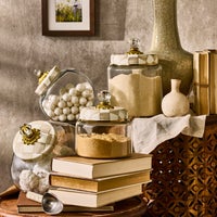 Mocha Check Kitchen Canisters