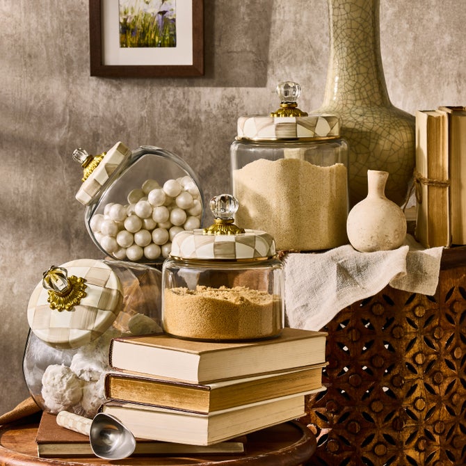 Mocha Check Kitchen Canisters image number 12