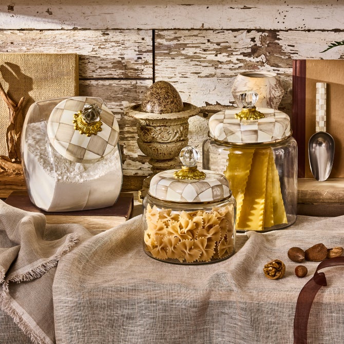 Mocha Check Kitchen Canisters image number 13