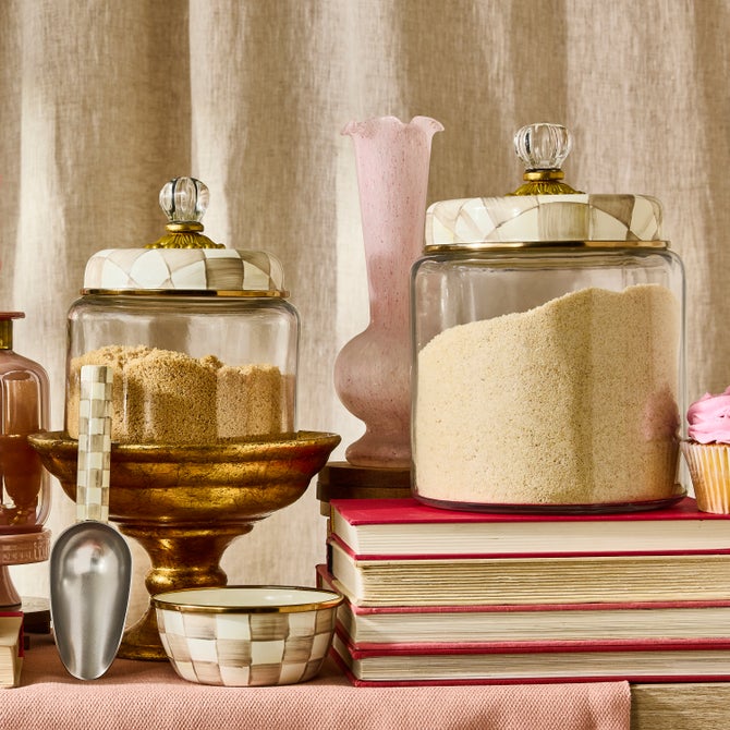 Mocha Check Kitchen Canisters image number 14