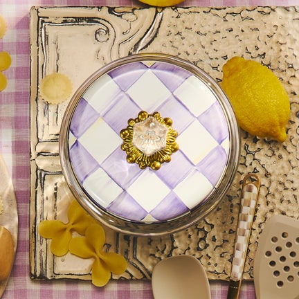 Violet Check Large Kitchen Canister