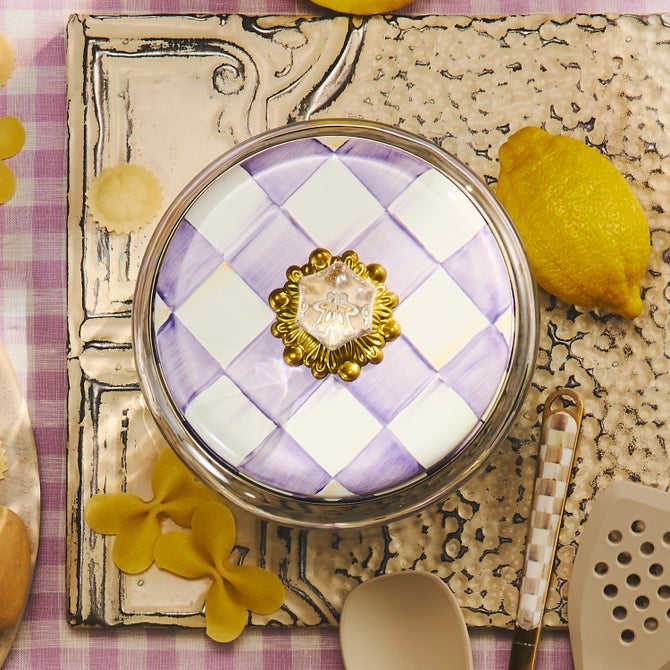 Violet Check Large Kitchen Canister image number 1