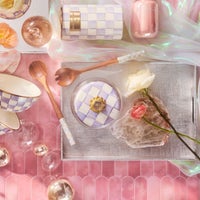 Violet Check Large Kitchen Canister