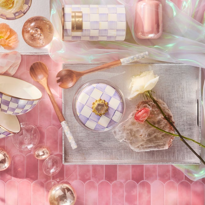 Violet Check Large Kitchen Canister image number 2