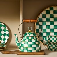 Emerald Check 2 Quart Tea Kettle