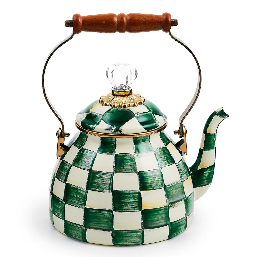 Check Tea Kettle - Emerald Check, 2 Quart mackenzie-childs Panama imagen 1